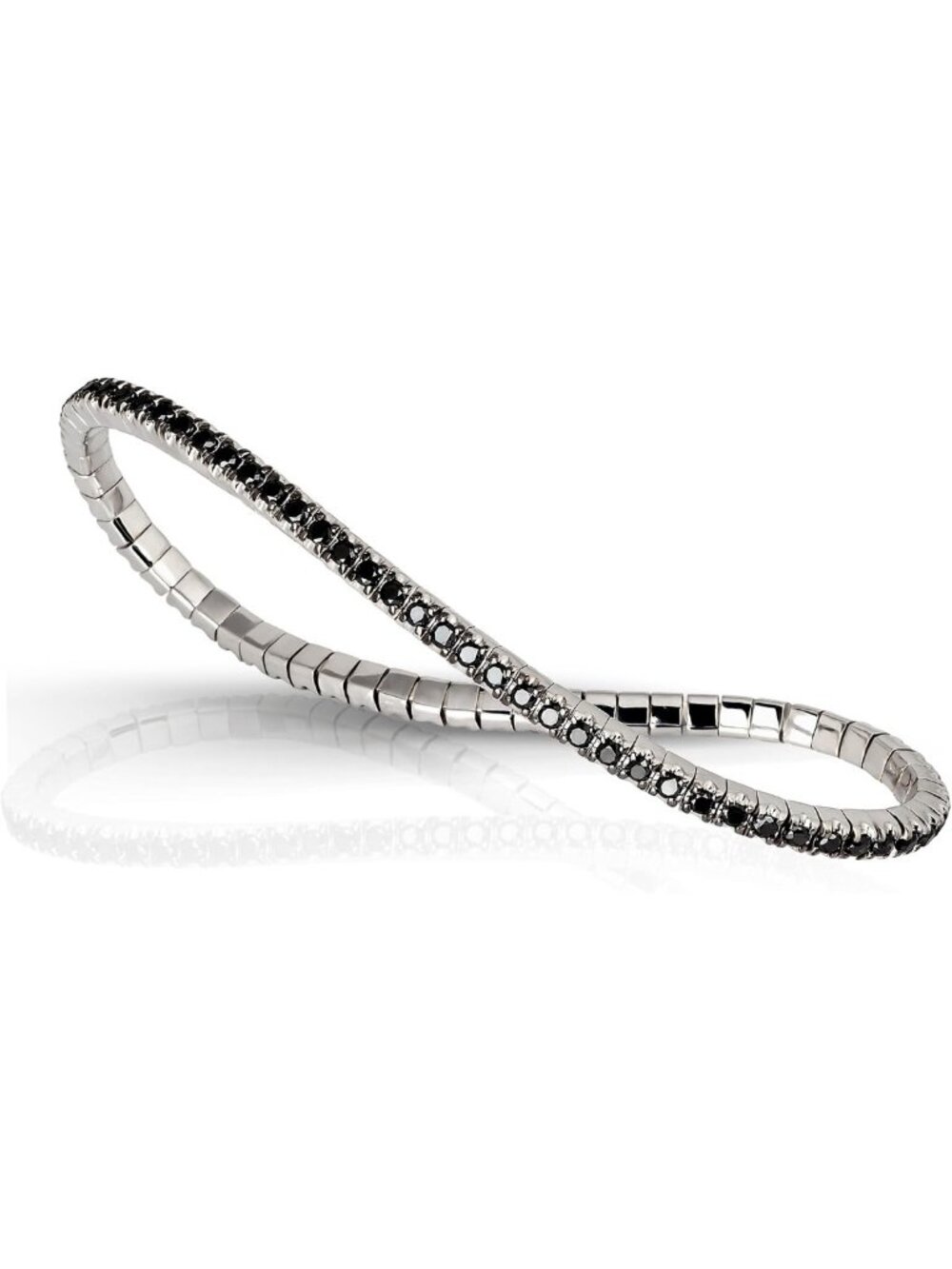 Classic 925 Sterling Silver Tennis Bracelet for Women - Rhodium Plated, Stretch